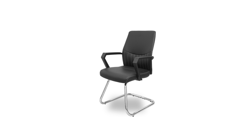 Sillón confidente patín Opti520PA similpiel negro