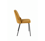 Chaise BELLA , tissu velours et piétement métal noir