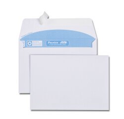 Enveloppe blanche C6 114x162 90 g/m² bande de protection - Boîte de 500