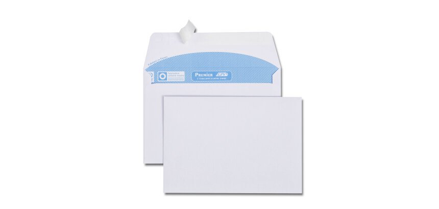 Enveloppe blanche C6 114x162 90 g/m² bande de protection - Boîte de 500
