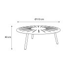 Table basse d’extérieur ronde OUDON, en aluminium