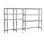 Rayonnage MODULO - Module 3 étagères - 9 plateaux