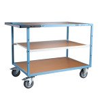 Servante mécano-soudée 3 plateaux médium 400 kg 1200 x 800 mm roue TPE