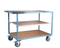 Servante mécano-soudée 3 plateaux médium 400 kg 1200 x 800 mm roue TPE