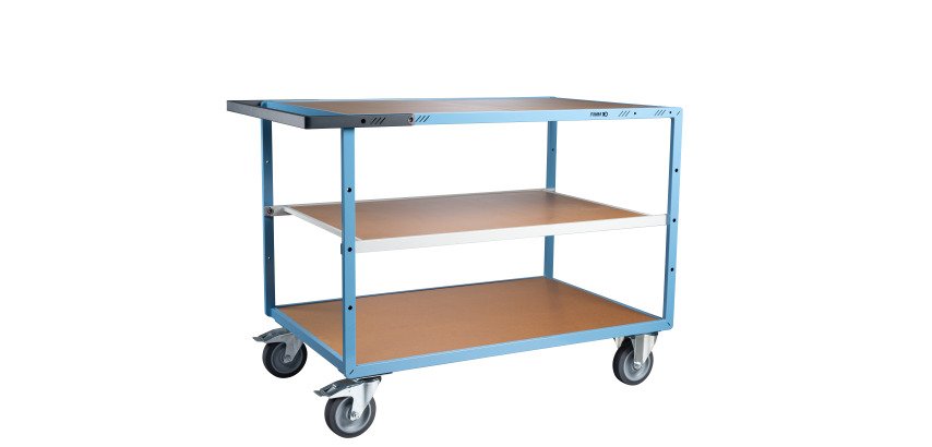 Servante mécano-soudée 3 plateaux médium 400 kg 1200 x 800 mm roue TPE