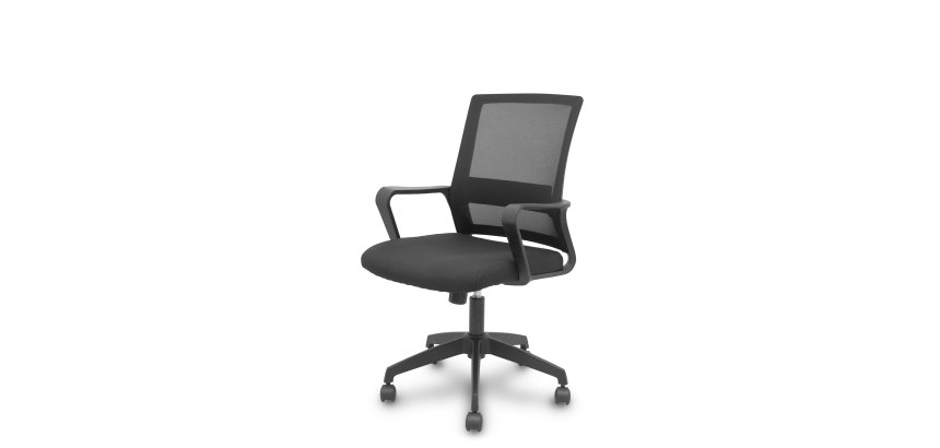 
Silla Ergo535 negra basculante respaldo malla negro asiento tela negro ruedas nailon