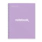 Notebook Emotions, Couverture rigide, A4, quadrillage 5x5 mm, 80 feuilles de 1 couleur, Miquelrius, Lavande.
