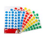 Gommettes formes géométriques Apli tailles et couleurs assorties - Pochette de 320