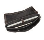 Leather messenger bag with integrated sleeve for 15.6" laptop