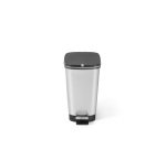 Papelera de reciclaje de plástico efecto inox a pedal