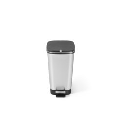Papelera de reciclaje de plástico efecto inox a pedal