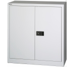 Armario monobloque-montado metálico Bisley bajo gris puertas batientes
