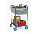 Petite servante 2 plateaux tôle + 1 tiroir 250 kg 635 x 470 mm roue TPE