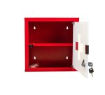 Armoire à pharmacie 1 porte, Métal laqué / Rouge, 300 x 300 x 120 mm