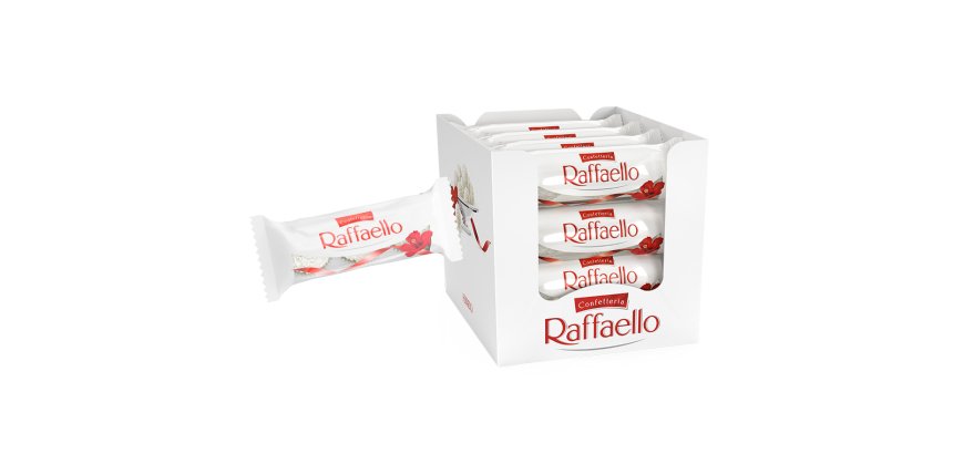 Bombones Ferrero Raffaello - Caja de 16 packs de 3 bombones.