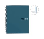 Notebook The Original, Couverture rigide, A5, lignes horizontales, 80 feuilles de 1 couleur, Miquelrius, Océan.
