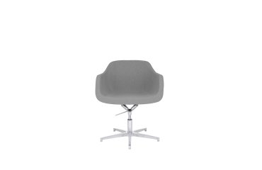 Chaise pivotante SOUL gris avec système retour automatique, pieds alu