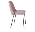 Chaise  BELLA, velours, pieds noirs