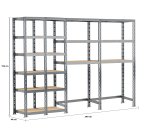 Rayonnage MODULO - Module 4 étagères - 18 plateaux