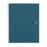 Notebook The Original, Couverture rigide, A4, lignes horizontales, 80 feuilles de 1 couleur, Miquelrius, Océan.
