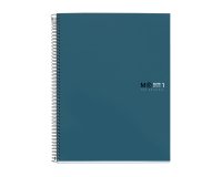 Notebook The Original, Couverture rigide, A4, lignes horizontales, 80 feuilles de 1 couleur, Miquelrius, Océan.
