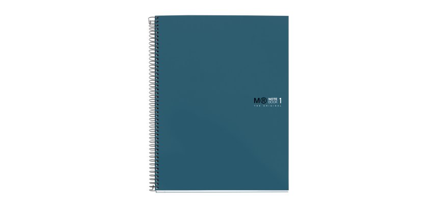 Notebook The Original, Couverture rigide, A4, lignes horizontales, 80 feuilles de 1 couleur, Miquelrius, Océan.
