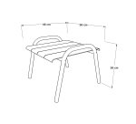 Table d'extérieur basse, Repose-pieds OUDON - structure aluminium