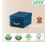 Caja de almacenamiento Leitz Puro con tapa, pequeña, 7L, cartón 100% reciclado, paquete de 2 - Azul marino - 7