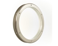Hublot de porte rond nickelé mat