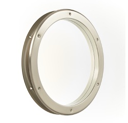 Hublot de porte rond nickelé mat