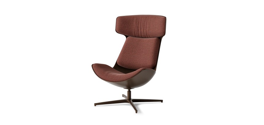 CLEO lounge chair with aluminum legs in Bronze color