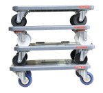 Plateau roulant polypropylène sans rebord 500 kg 600 x 400 mm roue nylon inox