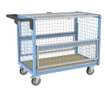 Chariot conteneur grillagé avec toit, 1000 x 600 mm, 250 kg