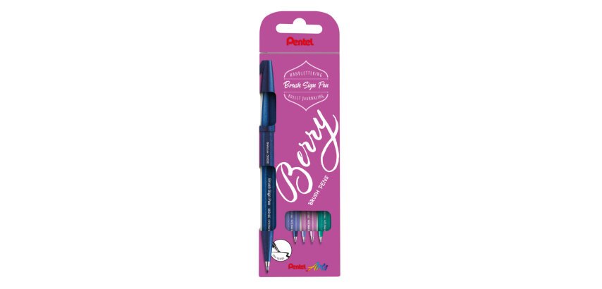 Rotulador Pentel Touch pastel con punta de pincel - Estuche 4 surtido