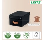 Caja de almacenamiento Leitz Puro con tapa, pequeña, 7L, cartón 100% reciclado, paquete de 2 - Negro - 7