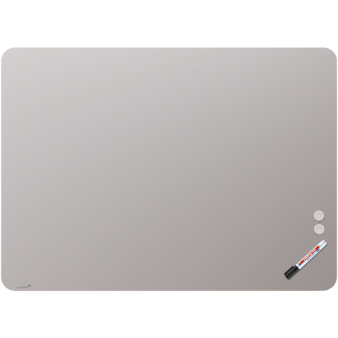 Tableau en verre mat 90x120cm - Warm Grey - Coin Arrondi - Legamaster