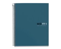 Notebook The Original, Couverture rigide, A5, lignes horizontales, 80 feuilles de 1 couleur, Miquelrius, Océan.

