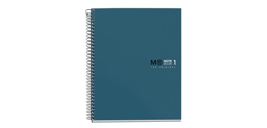 Notebook The Original, Couverture rigide, A5, lignes horizontales, 80 feuilles de 1 couleur, Miquelrius, Océan.

