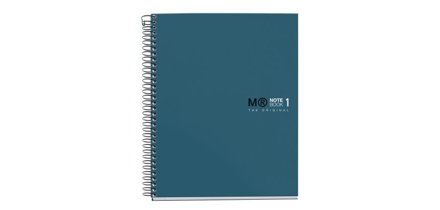Notebook The Original, Couverture rigide, A5, lignes horizontales, 80 feuilles de 1 couleur, Miquelrius, Océan.
