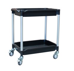 Desserte 2 plateaux bacs 180 kg 645 x 410 mm roue TPE