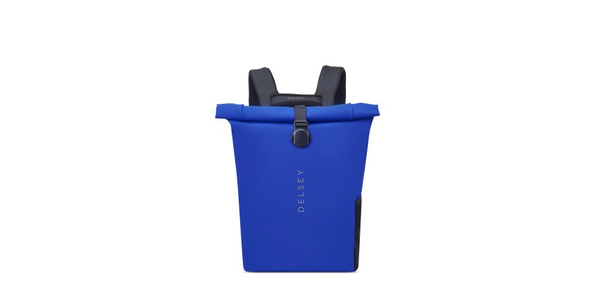 Delsey Turenne - Sac à dos mini roll top bleu électrique