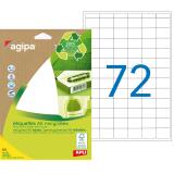 Etiquettes adresses multi-usages recyclées 16 x  22 mm Agipa - Pochette de 1800