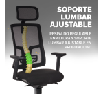 Silla de dirección ergonómica Fellowes Eleganza Plus con cabecera y reposabrazos