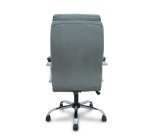 Bureaustoel Opti533 kantelmechanisme, grijze stof, verchroomde structuur, vaste armleuningen, zonder hoofdsteun, nylon wielen 50 mm