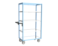 Servante multi-niveaux avec 3 étagères plateau tôle galvanisée 250 kg 850 x 500 mm roue TPE