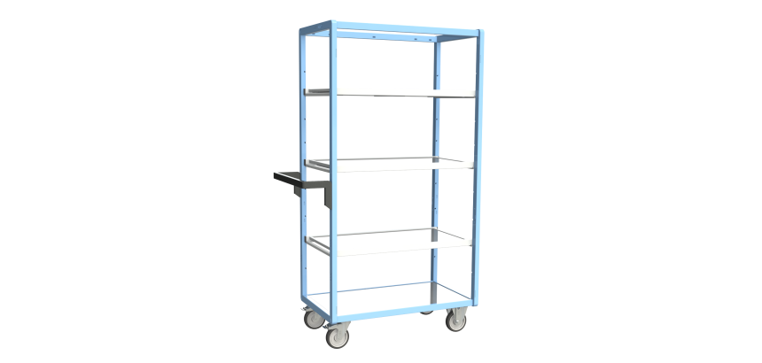 Servante multi-niveaux avec 3 étagères plateau tôle galvanisée 250 kg 850 x 500 mm roue TPE