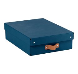 Caja de almacenamiento Leitz Puro con tapa, media baja, 8L, cartón 100% reciclado, paquete de 2