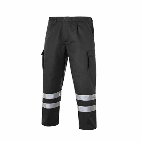 Pantalón multibolsillos 100% algodón con 2 bandas reflectantes talla 40 - Gris