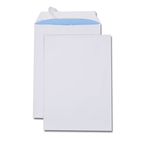 Boîte de 250 pochettes blanches C4 229x324 100 g/m² bande de protection