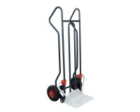 Diable dépalettiseur acier 250 kg bavette coulissante 440 x 250 mm roue  pneumatique